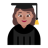 Woman Student: Medium Skin Tone Emoji 👩🏽‍🎓 image - Microsoft Classic 2D style