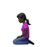 Woman Kneeling: Dark Skin Tone Emoji 🧎🏿‍♀️ image - Apple style