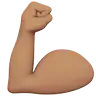 Flexed Biceps: Medium Skin Tone Emoji 💪🏽 image - Apple style