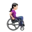Woman In Manual Wheelchair Facing Right: Light Skin Tone