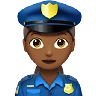Woman Police Officer: Medium-Dark Skin Tone Emoji 👮🏾‍♀️ image - Apple style