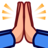 Folded Hands: Medium-Light Skin Tone Emoji 🙏🏼 image - Emojidex style