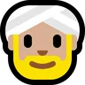 Person Wearing Turban: Medium-Light Skin Tone Emoji 👳🏼 image - Microsoft Windows 10 Segoe UI Emoji style