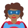 Woman Superhero: Medium-Dark Skin Tone Emoji 🦸🏾‍♀️ image - Twitter / X (Twemoji) style