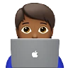 Technologist: Medium-Dark Skin Tone Emoji 🧑🏾‍💻 image - Apple style