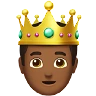Prince: Medium-Dark Skin Tone Emoji 🤴🏾 image - Apple style