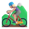 Woman Mountain Biking: Medium-Light Skin Tone Emoji 🚵🏼‍♀️ image - Microsoft 3D Fluent style