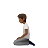 Person Kneeling: Medium-Dark Skin Tone