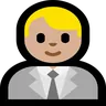 Man Office Worker: Medium-Light Skin Tone Emoji 👨🏼‍💼 image - Microsoft Windows 10 Segoe UI Emoji style