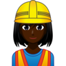 Woman Construction Worker: Dark Skin Tone Emoji 👷🏿‍♀️ image - Emojidex style