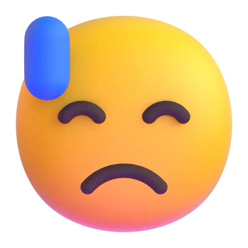 Downcast Face With Sweat
