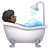 Person Taking Bath: Dark Skin Tone