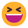 Rosto sorridente com boca aberta e olhos bem fechados Emoji 😆 image - Microsoft Classic 2D style