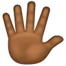 Hand With Fingers Splayed: Medium-Dark Skin Tone Emoji 🖐🏾 image - WhatsApp style