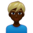 Man: Dark Skin Tone, Blond Hair
