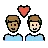 Couple With Heart: Man, Man, Medium Skin Tone, Light Skin Tone