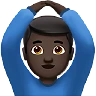 Man Gesturing Ok: Dark Skin Tone Emoji 🙆🏿‍♂️ image - Apple style