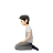 Person Kneeling: Light Skin Tone