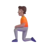 Person Kneeling: Medium Skin Tone Emoji 🧎🏽 image - Microsoft 3D Fluent style