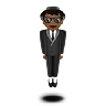 Person In Suit Levitating: Medium-Dark Skin Tone Emoji 🕴🏾 image - Apple style