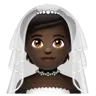 Person With Veil: Dark Skin Tone Emoji 👰🏿 image - WhatsApp style
