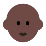 Woman: Dark Skin Tone, Bald Emoji 👩🏿‍🦲 image - Tossface style