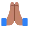 Folded Hands: Medium Skin Tone Emoji 🙏🏽 image - Tossface style