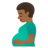 Pregnant Man: Medium-Dark Skin Tone Emoji 🫃🏾 image - Google Noto Color style