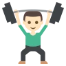 Person Lifting Weights: Light Skin Tone Emoji 🏋🏻 image - EmojiTwo style