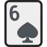 เล่นการ์ด Six of Spades 🂦 image - EmojiTwo style