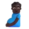 Pregnant Man: Dark Skin Tone Emoji 🫃🏿 image - Microsoft 3D Fluent style