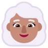 Woman: Medium Skin Tone, White Hair Emoji 👩🏽‍🦳 image - Microsoft Classic 2D style