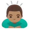 Man Bowing: Medium Skin Tone Emoji 🙇🏽‍♂️ image - Google Noto Color style
