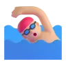 Person Swimming: Medium-Light Skin Tone Emoji 🏊🏼 image - Microsoft 3D Fluent style