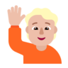 Person Raising Hand: Medium-Light Skin Tone Emoji 🙋🏼 image - Microsoft Classic 2D style