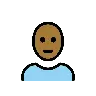 Man: Medium-Dark Skin Tone, Bald Emoji 👨🏾‍🦲 image - OpenMoji style