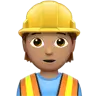 Construction Worker: Medium Skin Tone Emoji 👷🏽 image - Apple style