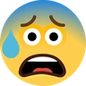 Enfrente com a boca aberta e suor frio Emoji 😰 image - Skype style