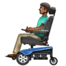 Man In Motorized Wheelchair: Medium-Dark Skin Tone Emoji 👨🏾‍🦼 image - WhatsApp style