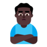 Man Pouting: Dark Skin Tone Emoji 🙎🏿‍♂️ image - Microsoft Classic 2D style