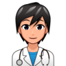 Health Worker: Medium-Light Skin Tone Emoji 🧑🏼‍⚕️ image - Emojidex style