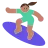 Woman Surfing: Medium Skin Tone