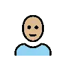 Woman: Medium-Light Skin Tone, Bald Emoji 👩🏼‍🦲 image - OpenMoji style