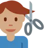 Man Getting Haircut: Medium Skin Tone Emoji 💇🏽‍♂️ image - Twitter / X (Twemoji) style