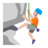 Person Climbing: Medium-Light Skin Tone Emoji 🧗🏼 image - Microsoft Classic 2D style