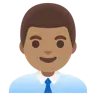 Man Office Worker: Medium Skin Tone Emoji 👨🏽‍💼 image - Google Noto Color style