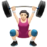 Woman Lifting Weights: Light Skin Tone Emoji 🏋🏻‍♀️ image - Apple style