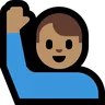 Man Raising Hand: Medium Skin Tone Emoji 🙋🏽‍♂️ image - Microsoft Windows 10 Segoe UI Emoji style