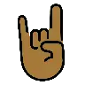 Sign Of The Horns: Medium-Dark Skin Tone Emoji 🤘🏾 image - OpenMoji style