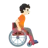 Person In Manual Wheelchair Facing Right: Light Skin Tone